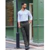 imageCOOFANDY Mens Classic Fit Dress Pants Flat Front Straight Casual Pant Expandable Waist Suit PantDark Gery
