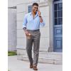 imageCOOFANDY Mens Classic Fit Dress Pants Flat Front Straight Casual Pant Expandable Waist Suit PantGrey