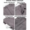 imageCOOFANDY Mens Classic Fit Dress Pants Flat Front Straight Casual Pant Expandable Waist Suit PantGrey
