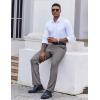 imageCOOFANDY Mens Classic Fit Dress Pants Flat Front Straight Casual Pant Expandable Waist Suit PantGrey