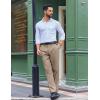 imageCOOFANDY Mens Classic Fit Dress Pants Flat Front Straight Casual Pant Expandable Waist Suit PantKhaki