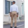 imageCOOFANDY Mens Classic Fit Dress Pants Flat Front Straight Casual Pant Expandable Waist Suit PantKhaki