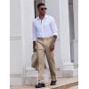 imageCOOFANDY Mens Classic Fit Dress Pants Flat Front Straight Casual Pant Expandable Waist Suit PantKhaki