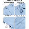 imageCOOFANDY Mens Classic Fit Dress Pants Flat Front Straight Casual Pant Expandable Waist Suit PantLight Blue