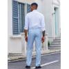 imageCOOFANDY Mens Classic Fit Dress Pants Flat Front Straight Casual Pant Expandable Waist Suit PantLight Blue