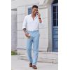 imageCOOFANDY Mens Classic Fit Dress Pants Flat Front Straight Casual Pant Expandable Waist Suit PantLight Blue