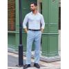 imageCOOFANDY Mens Classic Fit Dress Pants Flat Front Straight Casual Pant Expandable Waist Suit PantLight Blue