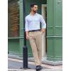 imageCOOFANDY Mens Classic Fit Dress Pants Flat Front Straight Casual Pant Expandable Waist Suit PantLight Khaki