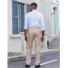 imageCOOFANDY Mens Classic Fit Dress Pants Flat Front Straight Casual Pant Expandable Waist Suit PantLight Khaki