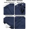 imageCOOFANDY Mens Classic Fit Dress Pants Flat Front Straight Casual Pant Expandable Waist Suit PantNavy Blue