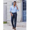 imageCOOFANDY Mens Classic Fit Dress Pants Flat Front Straight Casual Pant Expandable Waist Suit PantNavy Blue