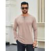 imageCOOFANDY Mens Cotton Henley Shirts Long Sleeve TShirts Casual Pullover Shirt Soft Stretch Basic Tees Fall TopsBeige