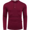 imageCOOFANDY Mens Cotton Henley Shirts Long Sleeve TShirts Casual Pullover Shirt Soft Stretch Basic Tees Fall TopsDark Red