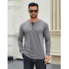 imageCOOFANDY Mens Cotton Henley Shirts Long Sleeve TShirts Casual Pullover Shirt Soft Stretch Basic Tees Fall TopsLight Grey