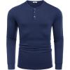 imageCOOFANDY Mens Cotton Henley Shirts Long Sleeve TShirts Casual Pullover Shirt Soft Stretch Basic Tees Fall TopsNavy Blue