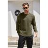 imageCOOFANDY Mens Cotton Hipster Hip Hop Longline Crewneck T Shirts Casual Long Sleeve Tees Curved Hem Gym ShirtsOne Piece Army Green