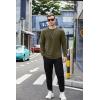 imageCOOFANDY Mens Cotton Hipster Hip Hop Longline Crewneck T Shirts Casual Long Sleeve Tees Curved Hem Gym ShirtsOne Piece Army Green