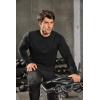 imageCOOFANDY Mens Cotton Hipster Hip Hop Longline Crewneck T Shirts Casual Long Sleeve Tees Curved Hem Gym ShirtsOne Piece Black