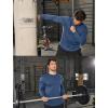 imageCOOFANDY Mens Cotton Hipster Hip Hop Longline Crewneck T Shirts Casual Long Sleeve Tees Curved Hem Gym ShirtsOne Piece Blue
