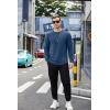 imageCOOFANDY Mens Cotton Hipster Hip Hop Longline Crewneck T Shirts Casual Long Sleeve Tees Curved Hem Gym ShirtsOne Piece Blue
