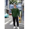 imageCOOFANDY Mens Cotton Hipster Hip Hop Longline Crewneck T Shirts Casual Long Sleeve Tees Curved Hem Gym ShirtsOne Piece Dark Green