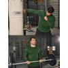 imageCOOFANDY Mens Cotton Hipster Hip Hop Longline Crewneck T Shirts Casual Long Sleeve Tees Curved Hem Gym ShirtsOne Piece Dark Green