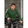 imageCOOFANDY Mens Cotton Hipster Hip Hop Longline Crewneck T Shirts Casual Long Sleeve Tees Curved Hem Gym ShirtsOne Piece Dark Green