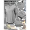 imageCOOFANDY Mens Cotton Hipster Hip Hop Longline Crewneck T Shirts Casual Long Sleeve Tees Curved Hem Gym ShirtsOne Piece Dark Grey