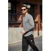 imageCOOFANDY Mens Cotton Hipster Hip Hop Longline Crewneck T Shirts Casual Long Sleeve Tees Curved Hem Gym ShirtsOne Piece Dark Grey