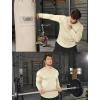 imageCOOFANDY Mens Cotton Hipster Hip Hop Longline Crewneck T Shirts Casual Long Sleeve Tees Curved Hem Gym ShirtsOne Piece Light Khaki