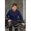 imageCOOFANDY Mens Cotton Hipster Hip Hop Longline Crewneck T Shirts Casual Long Sleeve Tees Curved Hem Gym ShirtsOne Piece Navy Blue