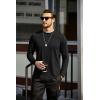 imageCOOFANDY Mens Cotton Hipster Hip Hop Longline Crewneck T Shirts Casual Long Sleeve Tees Curved Hem Gym ShirtsTwo Pack Black  Blue