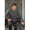 imageCOOFANDY Mens Cotton Hipster Hip Hop Longline Crewneck T Shirts Casual Long Sleeve Tees Curved Hem Gym ShirtsTwo Pack Black  Grey