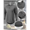 imageCOOFANDY Mens Cotton Hipster Hip Hop Longline Crewneck T Shirts Casual Long Sleeve Tees Curved Hem Gym ShirtsTwo Pack Black  Grey