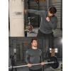imageCOOFANDY Mens Cotton Hipster Hip Hop Longline Crewneck T Shirts Casual Long Sleeve Tees Curved Hem Gym ShirtsTwo Pack Black  Grey