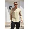 imageCOOFANDY Mens Cotton Hipster Hip Hop Longline Crewneck T Shirts Casual Long Sleeve Tees Curved Hem Gym ShirtsTwo Pack Black  Light Khaki