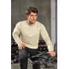 imageCOOFANDY Mens Cotton Hipster Hip Hop Longline Crewneck T Shirts Casual Long Sleeve Tees Curved Hem Gym ShirtsTwo Pack Black  Light Khaki