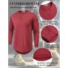 imageCOOFANDY Mens Cotton Hipster Hip Hop Longline Crewneck T Shirts Casual Long Sleeve Tees Curved Hem Gym ShirtsTwo Pack Black  Wine Red