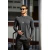 imageCOOFANDY Mens Cotton Hipster Hip Hop Longline Crewneck T Shirts Casual Long Sleeve Tees Curved Hem Gym ShirtsTwo Pack Dark Grey  Navy