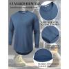 imageCOOFANDY Mens Cotton Hipster Hip Hop Longline Crewneck T Shirts Casual Long Sleeve Tees Curved Hem Gym ShirtsTwo Pack Dark Grey  Navy