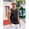imageCOOFANDY Mens Cotton Linen Tank Top Shirts Casual Sleeveless Lace Up Beach Hippie Tops Bohemian Renaissance Pirate TunicBlack