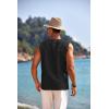 imageCOOFANDY Mens Cotton Linen Tank Top Shirts Casual Sleeveless Lace Up Beach Hippie Tops Bohemian Renaissance Pirate TunicBlack