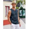 imageCOOFANDY Mens Cotton Linen Tank Top Shirts Casual Sleeveless Lace Up Beach Hippie Tops Bohemian Renaissance Pirate TunicBlue