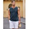 imageCOOFANDY Mens Cotton Linen Tank Top Shirts Casual Sleeveless Lace Up Beach Hippie Tops Bohemian Renaissance Pirate TunicBlue