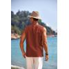 imageCOOFANDY Mens Cotton Linen Tank Top Shirts Casual Sleeveless Lace Up Beach Hippie Tops Bohemian Renaissance Pirate TunicBrick