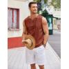 imageCOOFANDY Mens Cotton Linen Tank Top Shirts Casual Sleeveless Lace Up Beach Hippie Tops Bohemian Renaissance Pirate TunicBrick