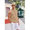 imageCOOFANDY Mens Cotton Linen Tank Top Shirts Casual Sleeveless Lace Up Beach Hippie Tops Bohemian Renaissance Pirate TunicCamel Brown