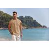 imageCOOFANDY Mens Cotton Linen Tank Top Shirts Casual Sleeveless Lace Up Beach Hippie Tops Bohemian Renaissance Pirate TunicCamel Brown