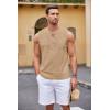 imageCOOFANDY Mens Cotton Linen Tank Top Shirts Casual Sleeveless Lace Up Beach Hippie Tops Bohemian Renaissance Pirate TunicCamel Brown