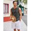 imageCOOFANDY Mens Cotton Linen Tank Top Shirts Casual Sleeveless Lace Up Beach Hippie Tops Bohemian Renaissance Pirate TunicCharcoal